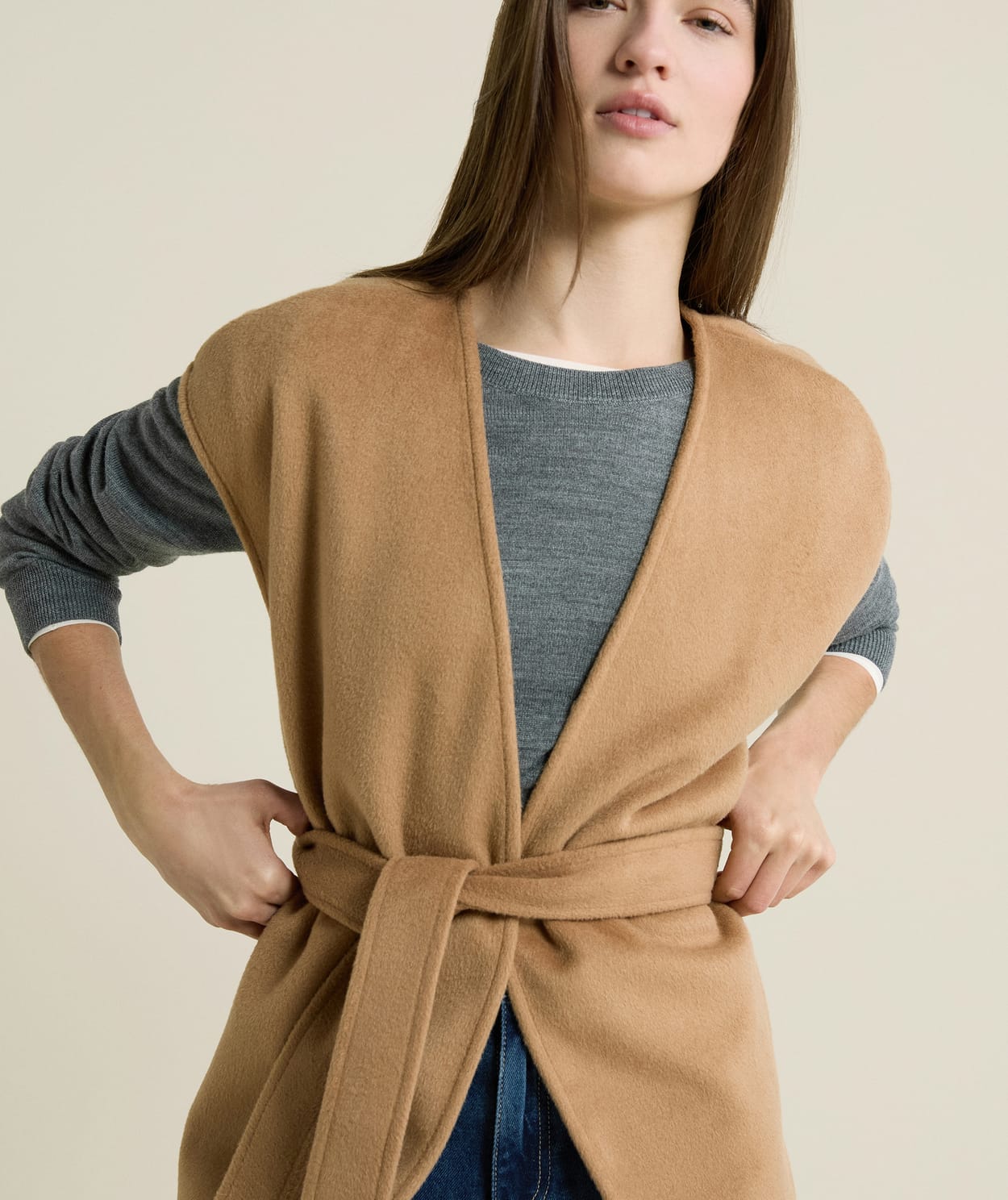 Veste sans manches ceinturée - Image 3