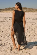 Robe longue en coton avec détail bijou - Miniature 2