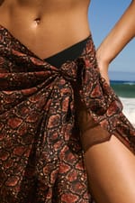 Paréo en coton à imprimé python à nouer - Miniature 5