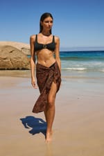 Paréo en coton à imprimé python à nouer - Miniature 6