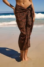 Paréo en coton à imprimé python à nouer - Miniature 1