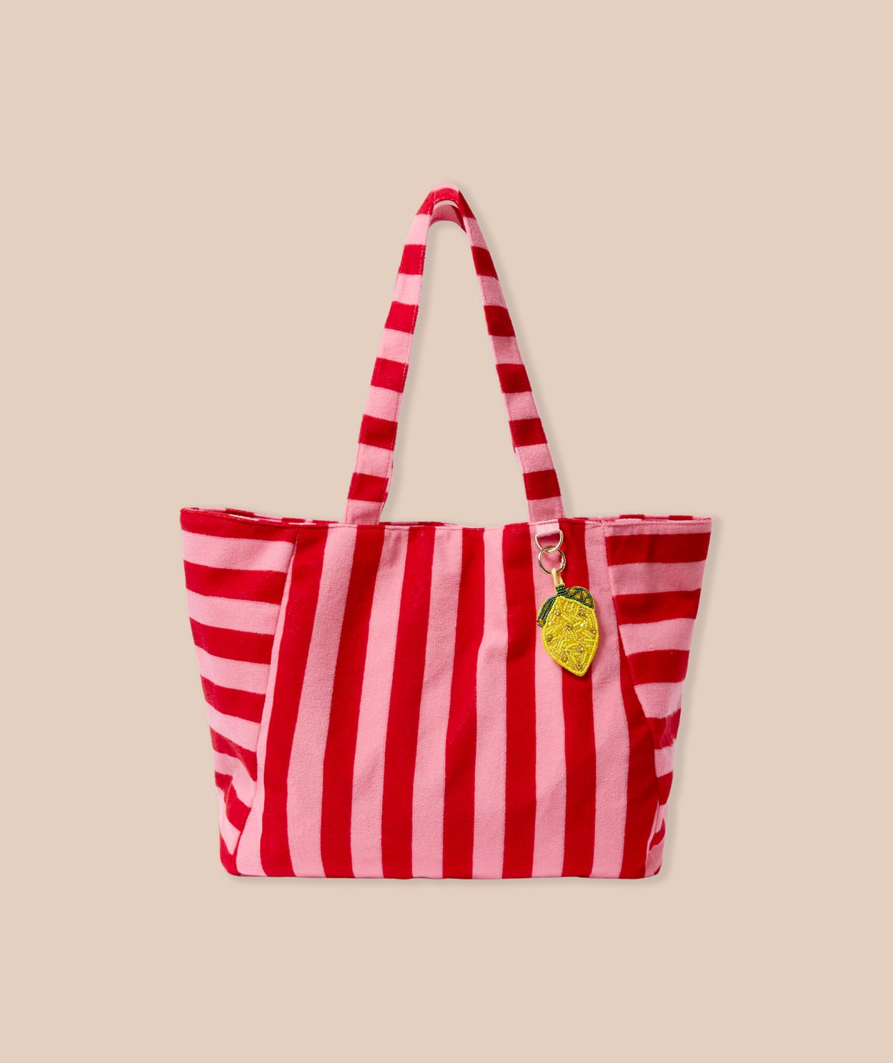 Sac en éponge à rayures avec porte-clé citron - Image 4