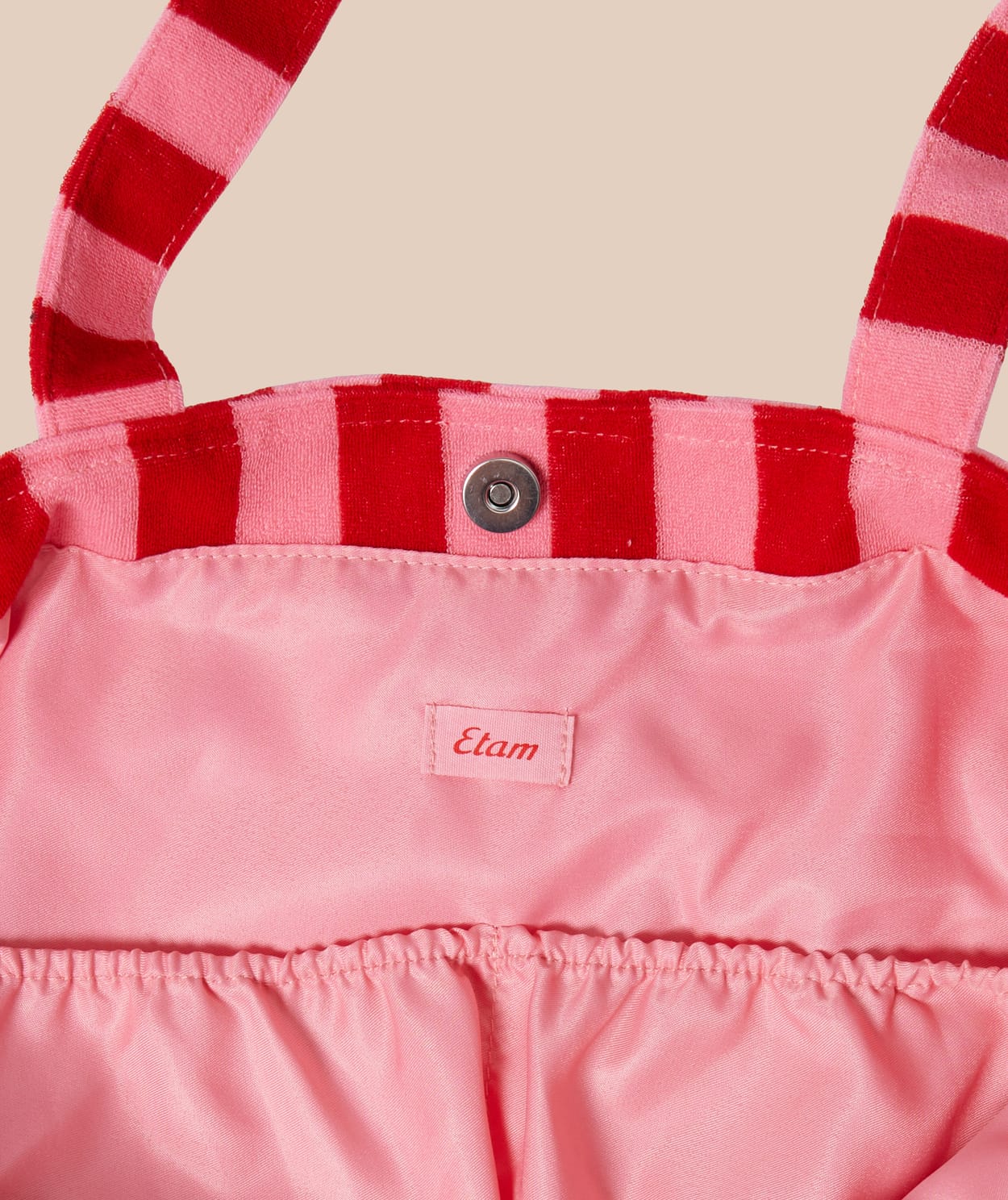 Sac en éponge à rayures avec porte-clé citron - Image 3