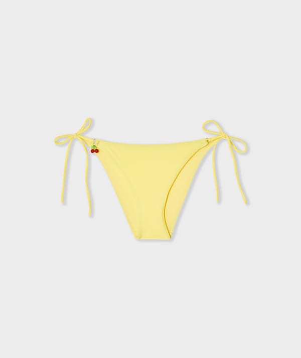 GELATO - Bas de maillot de bain bikini  à nouer satiné avec charm cerise