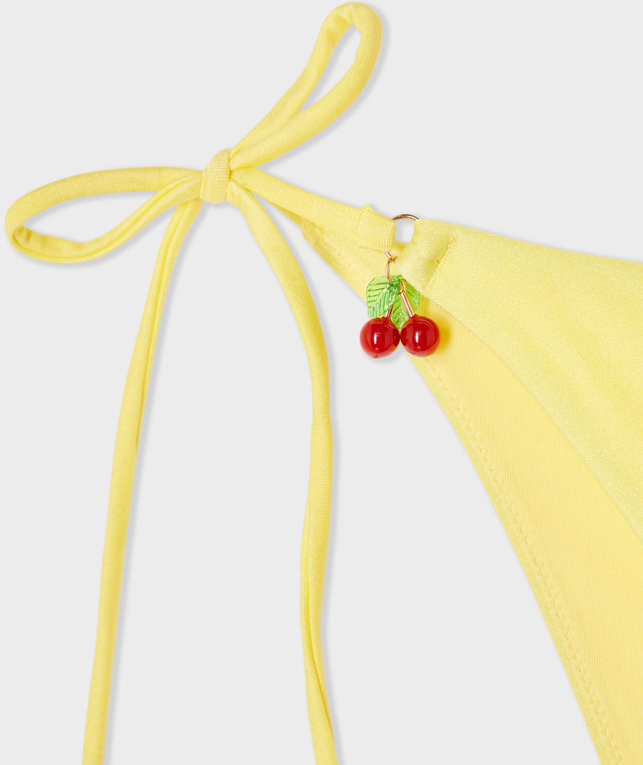 Bas de maillot de bain bikini  à nouer satiné avec charm cerise - Image 2