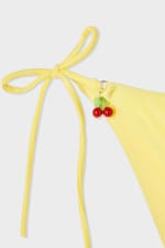 Bas de maillot de bain bikini  à nouer satiné avec charm cerise - Miniature 2