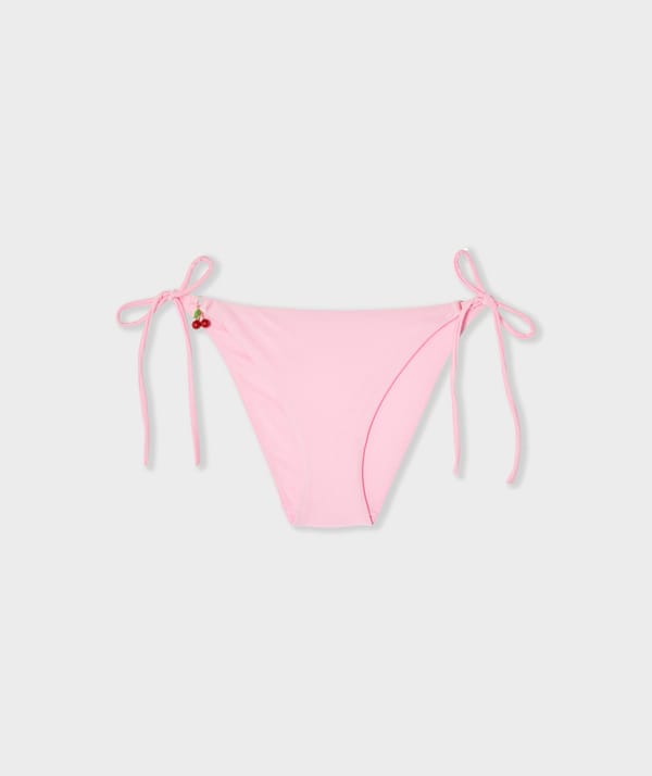GELATO - Bas de maillot de bain bikini  à nouer satiné avec charm cerise