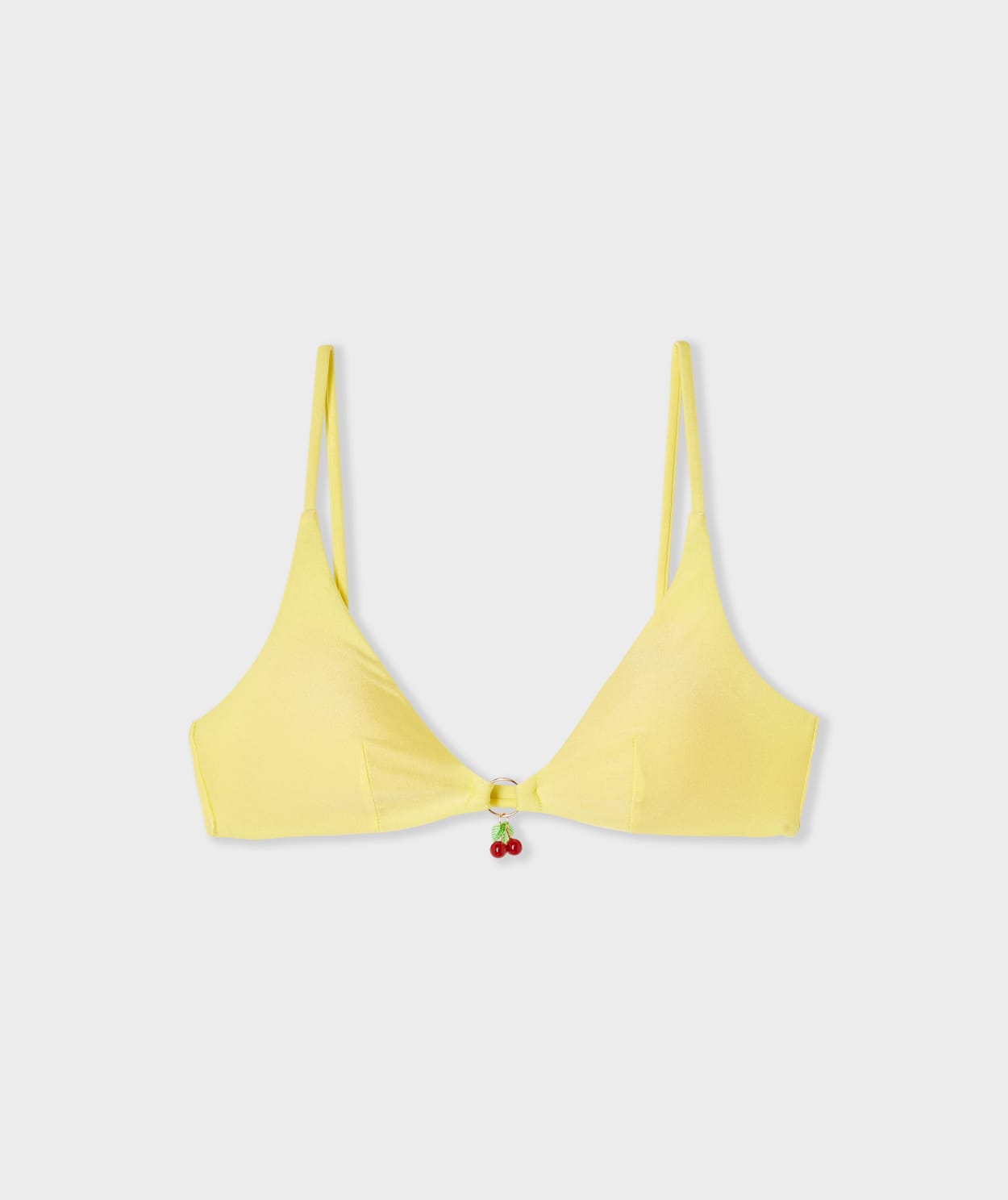 Haut de maillot de bain triangle satiné avec charm cerise - Image 6