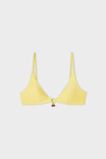 Haut de maillot de bain triangle satiné avec charm cerise - Miniature 6