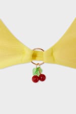 Haut de maillot de bain triangle satiné avec charm cerise - Miniature 7