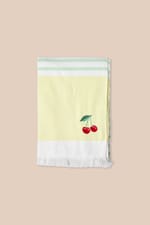 Fouta en coton à rayures à motif cerise - Miniature 3