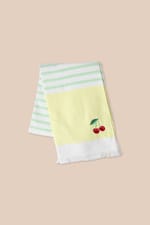 Fouta en coton à rayures à motif cerise - Miniature 2