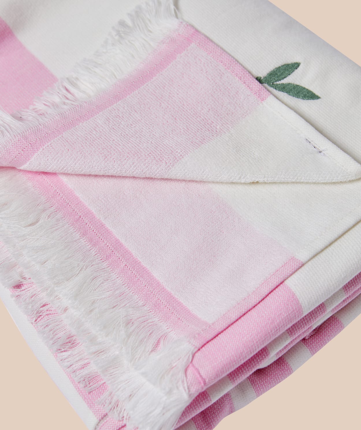 Fouta en coton à rayures à motif citron - Image 4