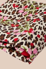 Fouta en coton à motifs léopard & fleurs - Miniature 4