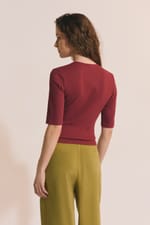 T-shirt manches 3/4 en coton - Miniature 2