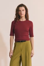 T-shirt manches 3/4 en coton - Miniature 4