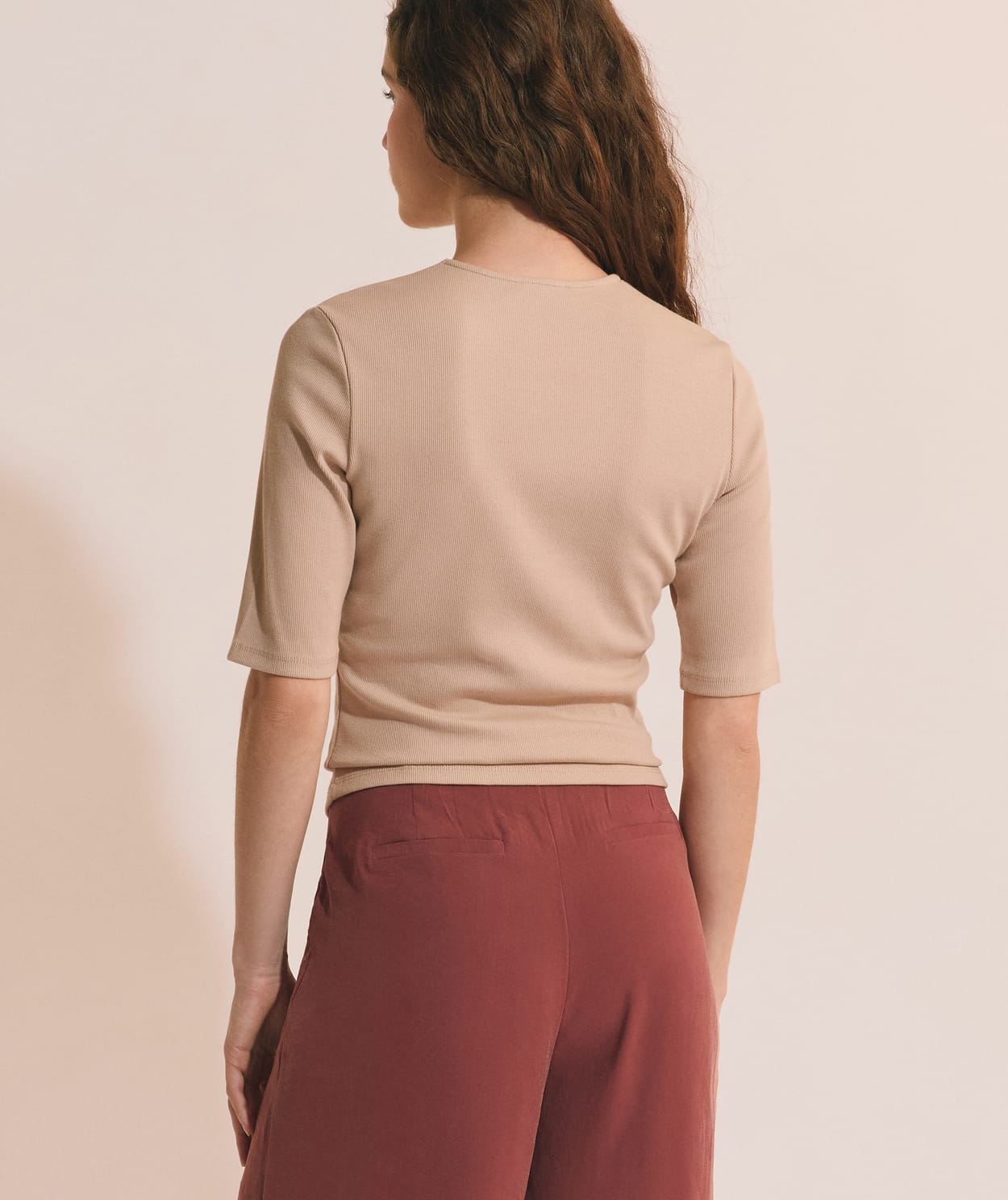 T-shirt manches 3/4 en coton - Image 2