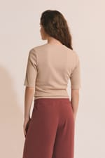 T-shirt manches 3/4 en coton - Miniature 2