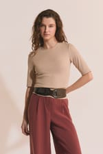 T-shirt manches 3/4 en coton - Miniature 4