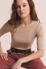 T-shirt manches 3/4 en coton - Miniature 1