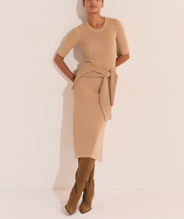 PEDRA - Robe midi en maille fine