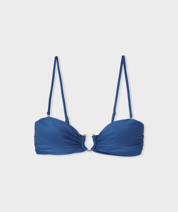 NOMAD - Haut de maillot de bain bandeau satiné avec détail bijou et bretelles amovibles