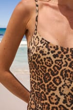 Maillot de bain 1 pièce pailleté et imprimé léopard - Miniature 5