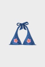 Haut de maillot de bain à nouer avec broderie perles - Miniature 3