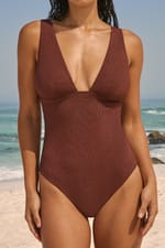 Maillot de bain 1 pièce pailleté avec pads amovibles - Miniature 3