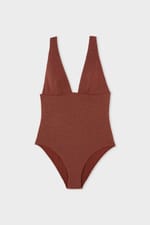 Maillot de bain 1 pièce pailleté avec pads amovibles - Miniature 6