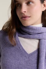 Pull col V avec écharpe intégrée - Miniature 5