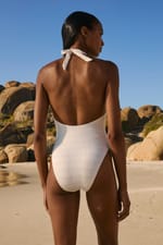 Maillot de bain 1 pièce texturé à nouer - Miniature 2