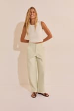 Pantalon barrel avec coton - Miniature 1