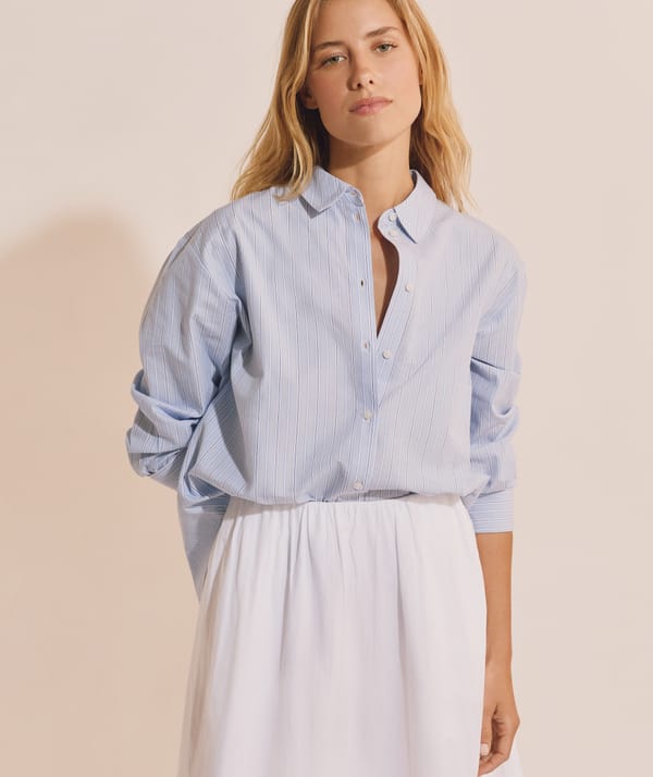CRISTAL RAY - Chemise à rayures avec coton