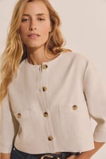 Veste courte en lin - Miniature 4