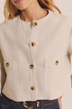 Veste courte en lin - Miniature 5