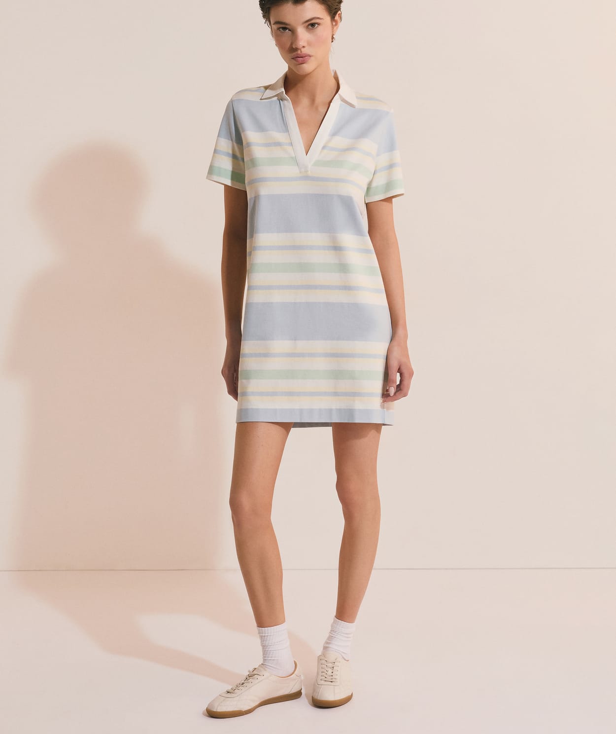 Robe courte à rayures en coton - Image 3