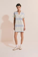 Robe courte à rayures en coton - Miniature 3