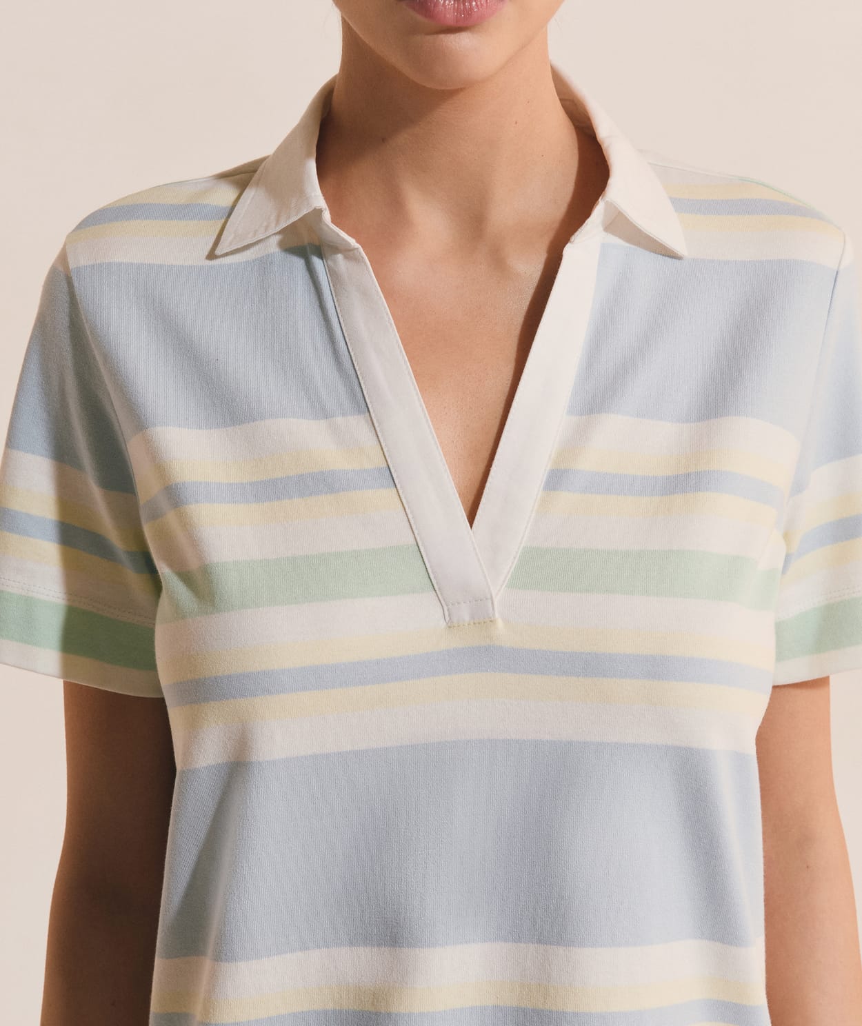Robe courte à rayures en coton - Image 4