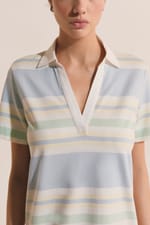 Robe courte à rayures en coton - Miniature 4